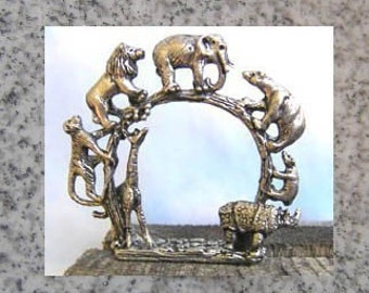 Pewter Wildlife Napkin Rings Set of 4