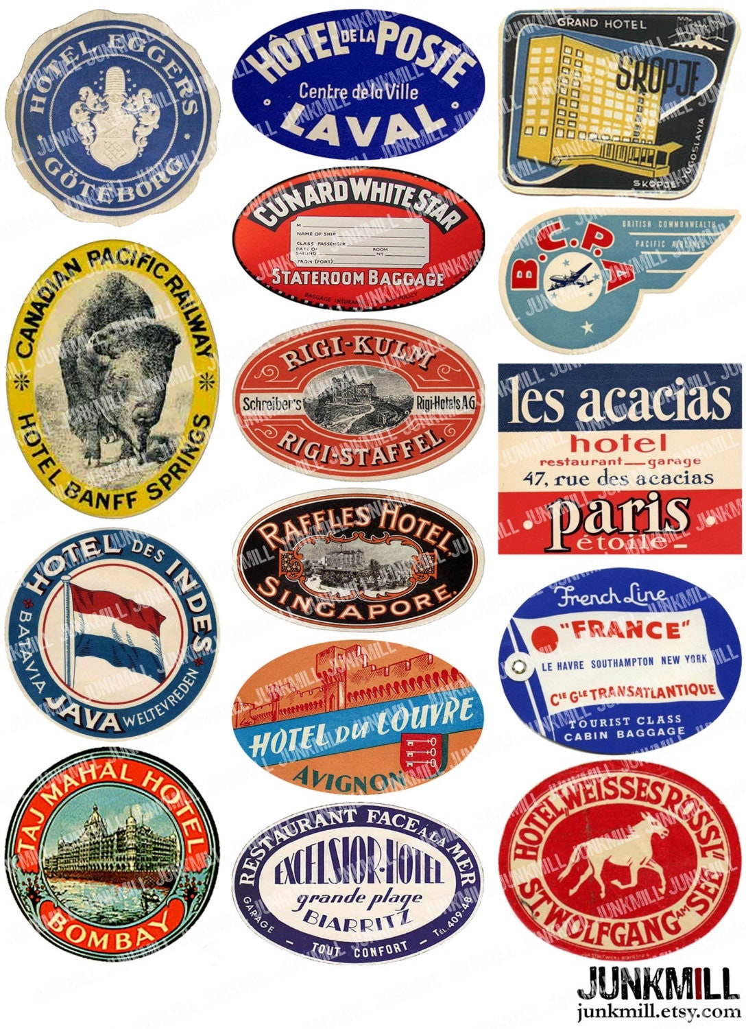 Vintage Luggage Decals 7