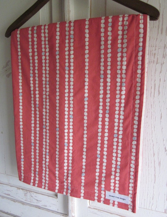 Organic cotton fleece baby blanket CORAL PEARLS