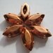 Lot of 6 15x7mm Copper Clad Navette Shaped Swarovski Rhinestones in Brass Copper Colored Sew on Settings