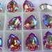 Lot of 2 18x13mm Light Rose Brandy Pear Shaped Swarovski Rhinestone in Sew On setting
