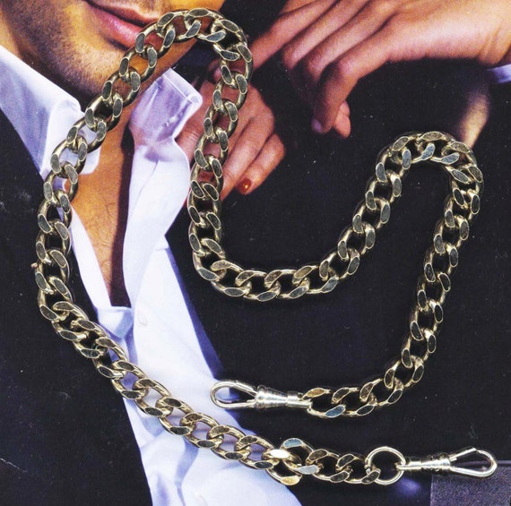 Men's Pocket Watch Chain . Vintage Necklace Chain . Large