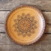 vintage c. 1970s carved wood folk art dish or tray