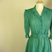 RESERVED for Sablim15-pls do not purchase-Vintage Green Polka Dot Secretary Style Dress with Belt- Size S-M