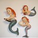 Vintage Lefton Mermaid Wall Plaque Figurines b