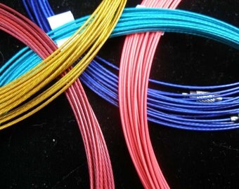 Necklaces Neckrings Colored stainless steel cord 18 inch (7) BLaCK AND SiLVER ADDeD Team ESST, olyteam, WWWG, paganteam