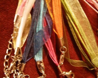 NeCK CORDS 10 filmy ribbon and silky cord adjustable neckbands in mixed colors paganteam, Team ESST, olyteam, WWWG