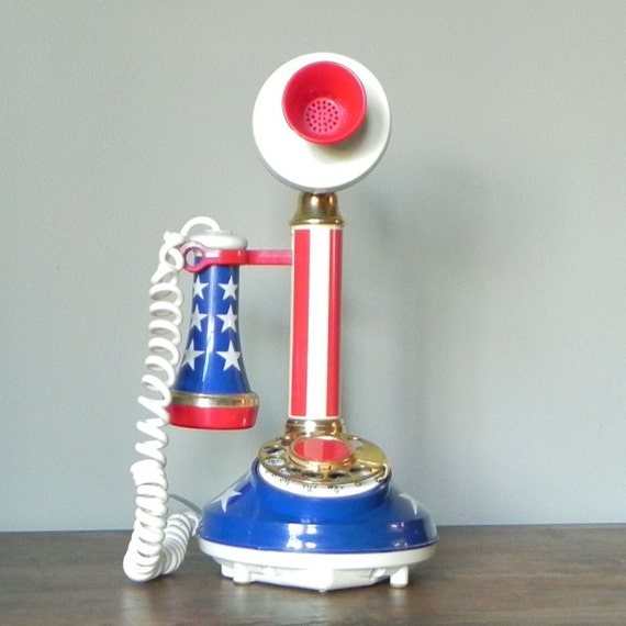 red white and blue retro