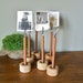 Picture holder made of vintage parts use for pictures Postcard or Recipe menu cards table numbers Set of THREE