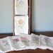 Vintage tea dish fingertip towels set of 7 - each hand embroidered