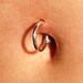 10mm -- 14k YELLOW over Solid Fine Silver Belly-Button Ring 14 gauge