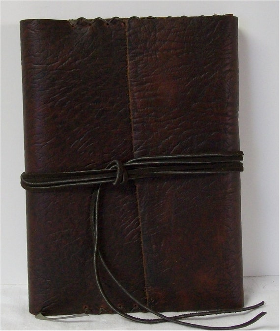 Refillable Leather Journal Rugged Dark by DragonAlleyJournals