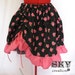 Loli Skirt Black with Pink Flowers