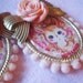 Vintage Bunny Rabbit Cameo Rose Bow Earrings