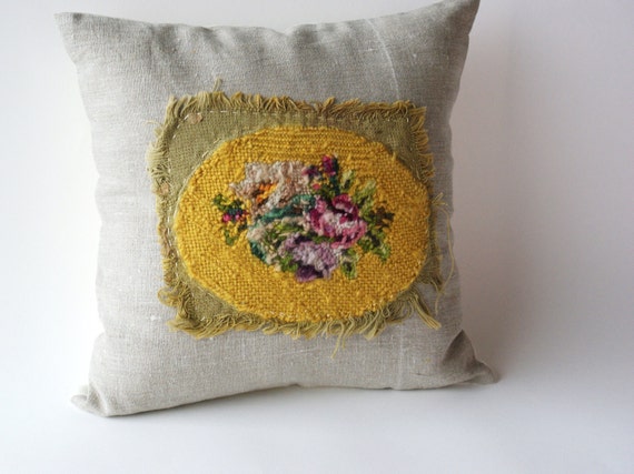 Antique Embroidery Pillow Cover by LeiLiLaLoo on Etsy