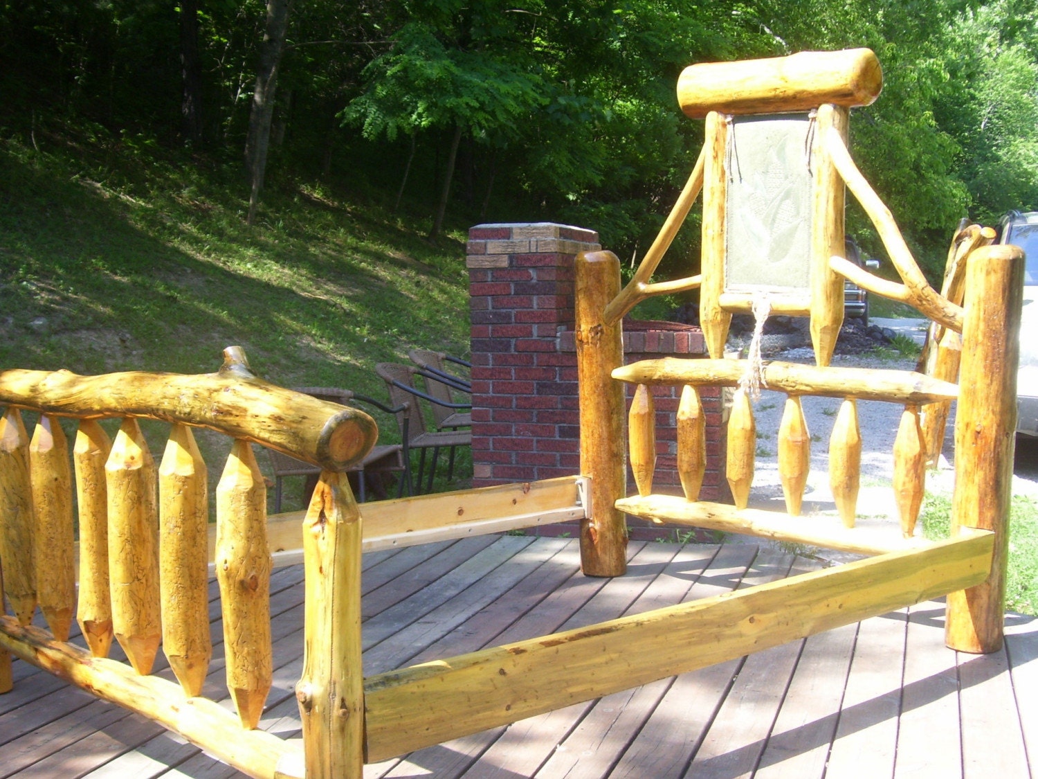 queen size log bed 014