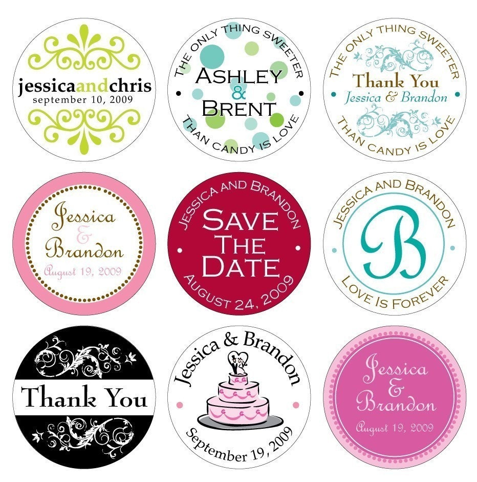 Custom Wedding Round Stickers Labels Seals you choose the