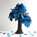 Blue Weeping willow with a family of birds - Felt Tree