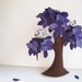 Lilac Weeping willow with a family of owls - Felt Tree