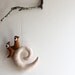 Overcase Letter E with birds. Felt Decoration, wall hanging.