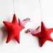 Red Stars. Felt Decoration wall hanging.