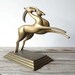 Giant Regency Brass Antelope Pair