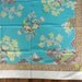 Hollywood Regency Teal and Lime Green Table Cloth