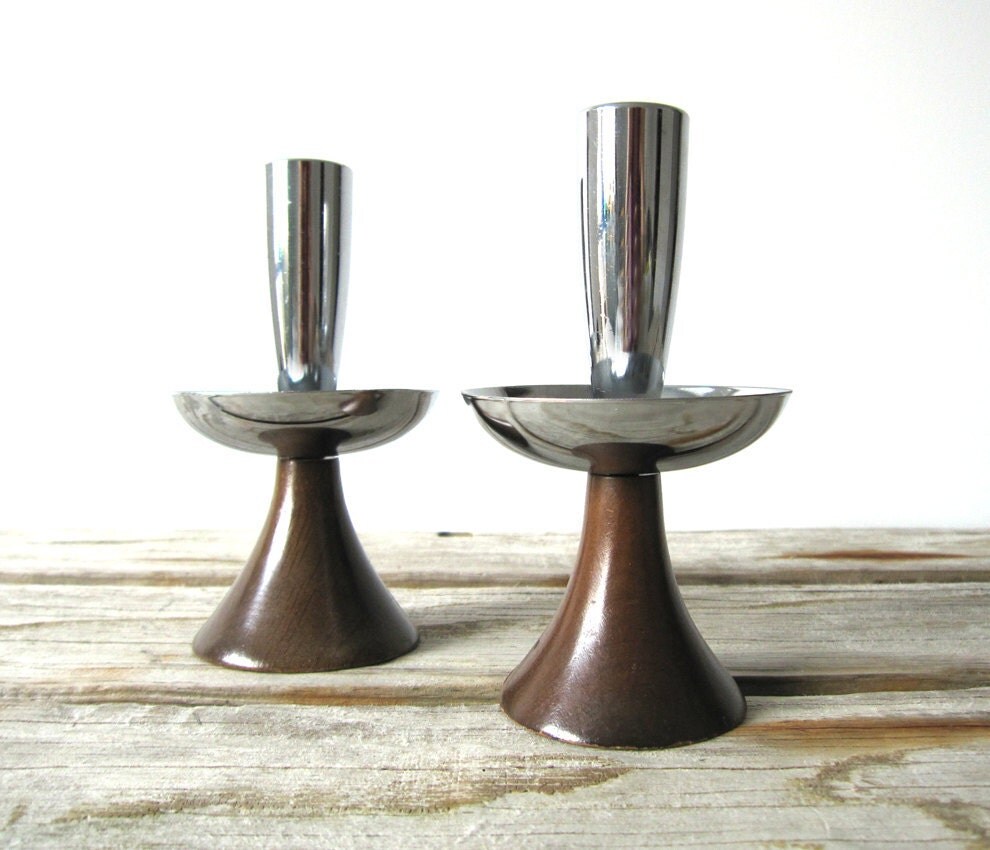 Pair of Danish Modern Candle Holders