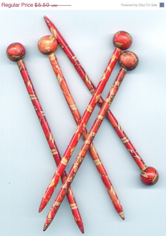 SALE Wood Shawl Pin Mini Wooden Knitting Needles Sticks MK03