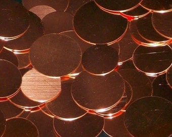 Copper Discs - 20 Gauge, stamping blanks, metal blanks, stamping discs, stamping disks round blanks, Bopper