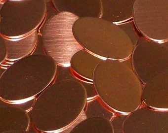 Copper Ovals - 22 Gauge, stamping blanks, hand stamping blanks, metal working blanks, Bopper, copper blanks, 22 gauge blanks