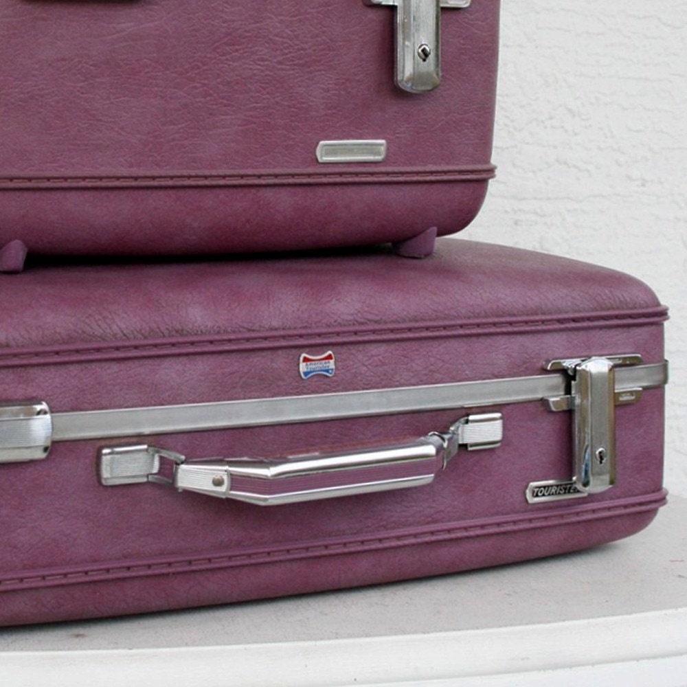 Purple VINTAGE SUITCASE by American Tourister Plum