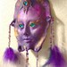 Wall Sculpture Purple Goddess Face Mask