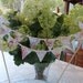 Mini Cake Topper Bunting - Beautiful Pearl Peach Shabby But Chic Floral - Shower, Wedding, Birthday Flags Banner