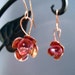 Rose Pearl Earrings with Copper Flowers One of a Kind