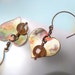 Sweet Hearts Earrings Antiqued Copper & Pink Cherry Quartz Gemstones Rustic Eclectic Dangles