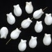 Vintage Tulip Flower Beads 15mm Opaque White Glass W.G.