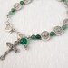 St Benedict Rosary Bracelet Green Jade Adjustable