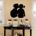 Little Boy Kissing the Little Girl - Aawwwww - Vinyl Wall Decals - Your Choice of Color -