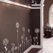 Swirling Poppies Set of FIFTEEN - with a little Bird - Wall Decals - Your Choice of Color