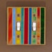 Double Toggle Light Switch Cover - Stained Glass Multi Colors - Switch Plate Cover 7387