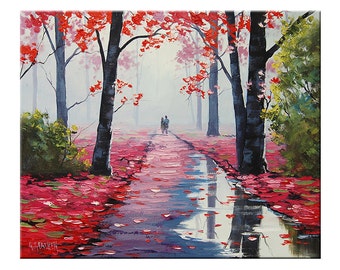 Award winning Artist tree Paintings Pink wall art Landscape by G.Gercken