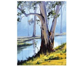 Oil Painting Eucalyptus trees Landscape By Award winning Artist