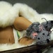 Little Grey Mouse Baby Booties - Available for immediate shipment