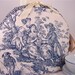 Reserved for Nathalie - French Country Rustic Toile Insulated Tea Cozy in Blue and Cream