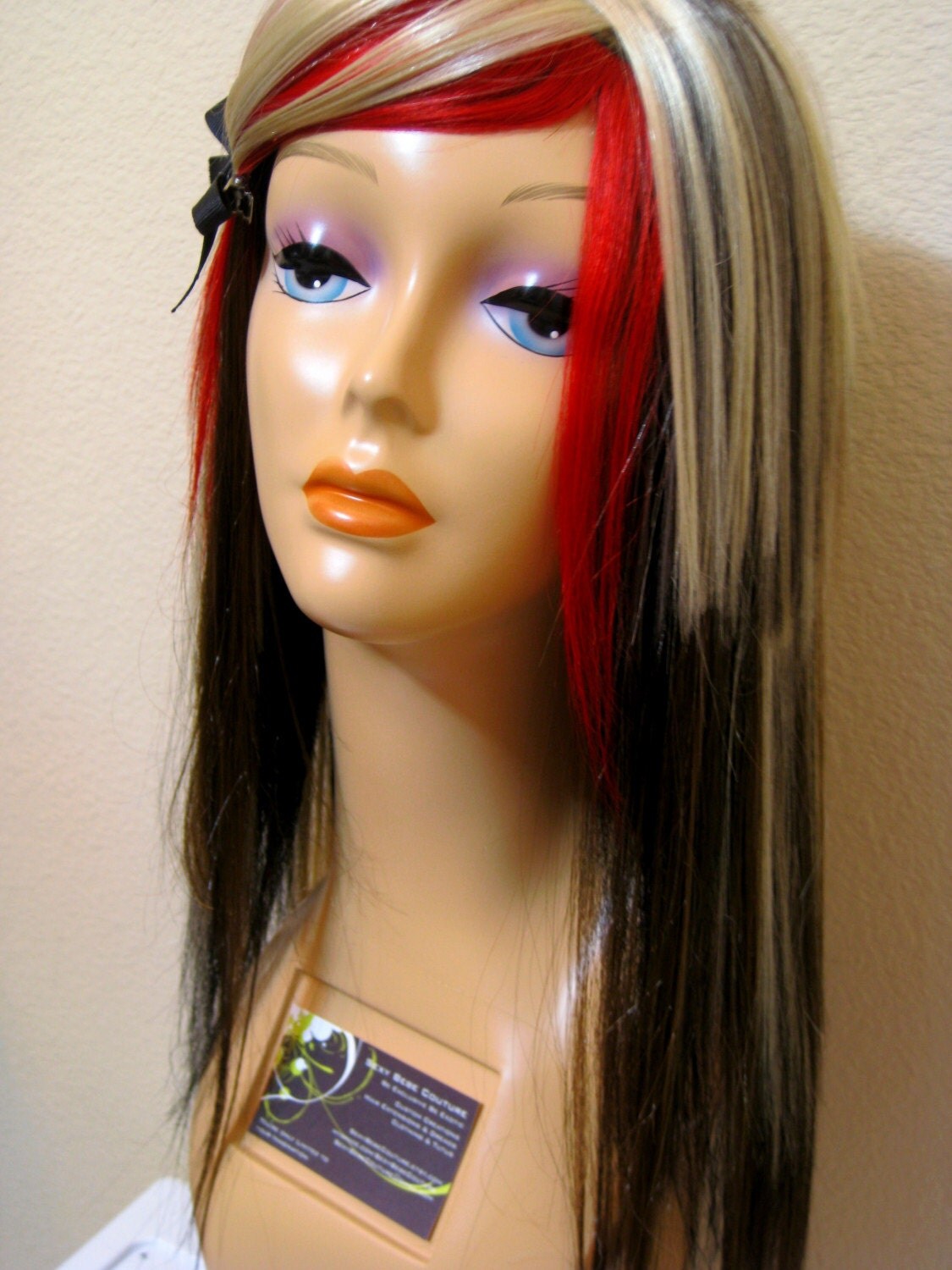 DEEP BRIGHT RED Fringe Bangs Hair Extensions