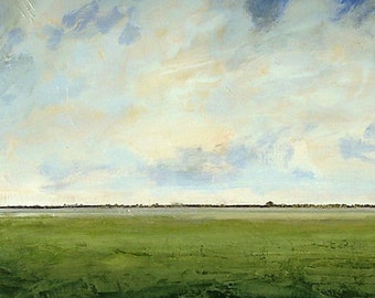 Landscape Oil Painting 24x24 CUSTOM Modern Abstract Sky Cloud Field Art by J Shears