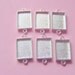 6 Pieces Sterling Silver Plated Rectangle Mini Link Double Loop Pendant or Earring Tray (No. ND195)