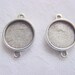 6 Pieces Antique Silver Plated Round Mini Link Double Loop Pendant Tray (No. ND151) 1/2 Inch (13mm)