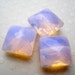 10x10mm Pink Opalite Faceted Square Glass Beads (8 pieces)